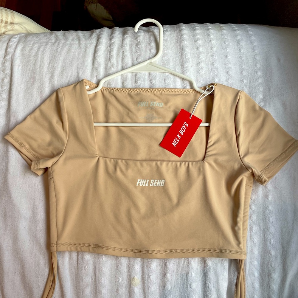 Full-Send Women’s Cropped Top, Size Small, Light pink/Salmon color